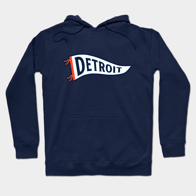 Detroit Pennant - Navy 2 Hoodie by KFig21